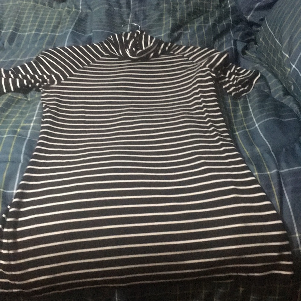 Striped turtleneck black/white